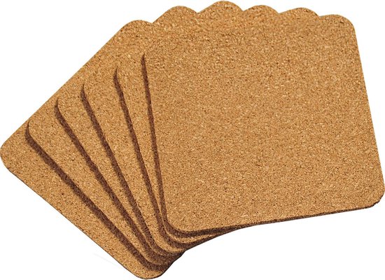 Westmark 8 onderzetters in bamboehouder, vierkant, met krasbescherming, 10 x 10 cm, leisteen/bamboe Tapas Friends, antraciet/lichtbruin, 69232260