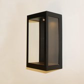 Wandlamp Rowin Led Zwart - hoogte 32cm - LED 7W 2700K 805lm - IP44 - Dimbaar > wandlamp binnen zwart | wandlamp buiten zwart | wandlamp zwart | buitenlamp zwart | muurlamp zwart |