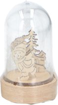 Grundig Lampje Sneeuwpop 8,5 Cm Glas/hout Bruin/transparant
