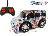 Rc mini auto - 3D LED Flash light - radio grafisch bestuurbaar auto 1:20 - RC Racing Car 17CM