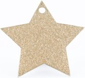 Kerst / Feestdagen - Cadeaulabel Ster met Glitters (Goud - 16 stuks)