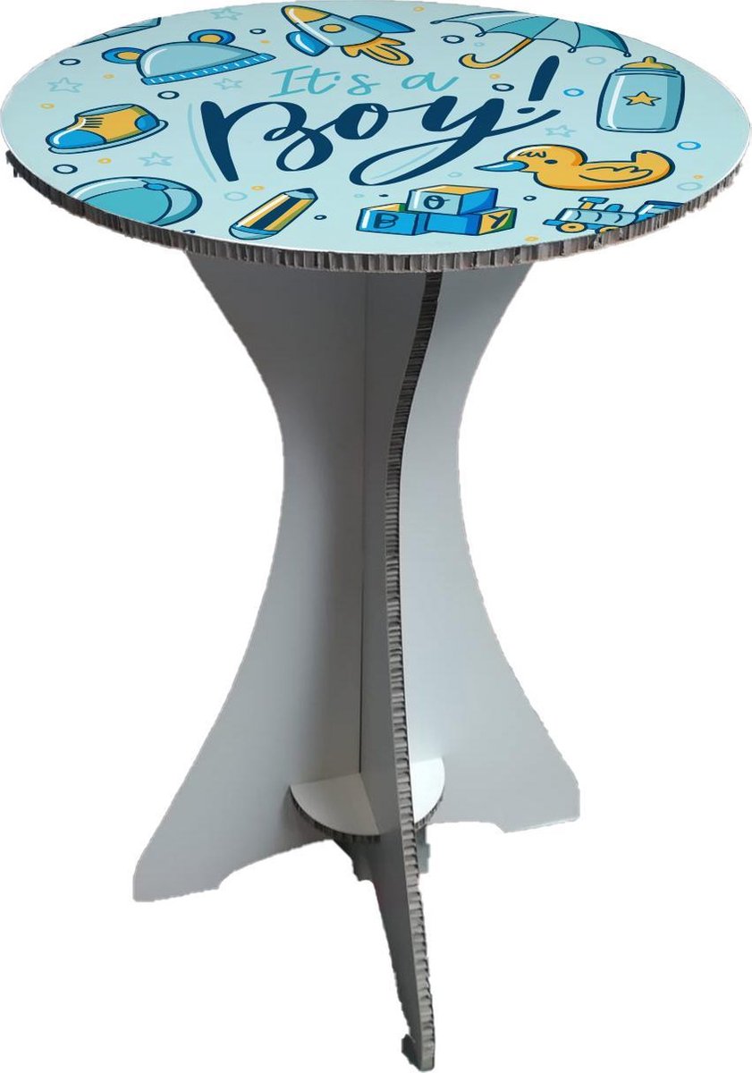 it's a boy - geboorte - babyshower jongen - partytafel - ecologisch honinggraat karton