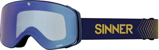 SINNER Olympia Skibril - Donkerblauw - Blauwe Spiegellens