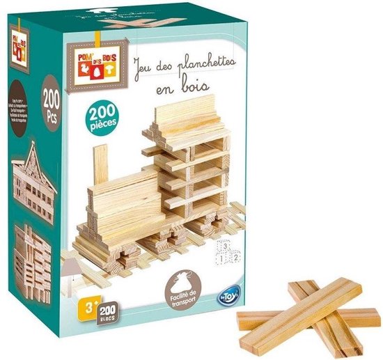 Houten Plankjes Speelgoed - 200 Plankjes - Bouwen en Constructie Speelgoed  Hout -... | bol.com