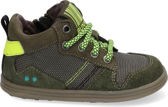 BunniesJR 220620-569 Jongens Hoge Sneakers - Groen - Leer - Veters