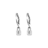 Key lock earrings - Zilver