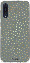 Casetastic Samsung Galaxy A50 (2019) Hoesje - Softcover Hoesje met Design - Golden Hearts Green Print