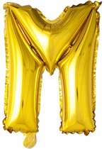 ballon letter M 16 inch, 40 cm  zilver, goud, of rose-goud