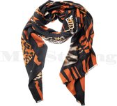 Sjaal panterprint zebraprint shawl - viscose - camel