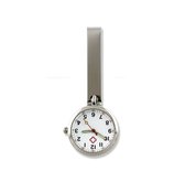 Luxe Horloge Zakhorloge - Verpleegster Horloge - Dames Heren - Clip - Zilverkleurig - Klokje Ø 2.5 cm