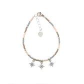 Bracelet with shiny stars - Zilver