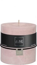 J-Line Cilinderkaars Stompkaars Poederroze -80H Set van 6 Stuks