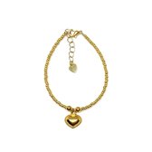 Bracelet with a heart - Goud