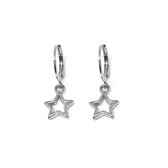 Open star earrings - Zilver