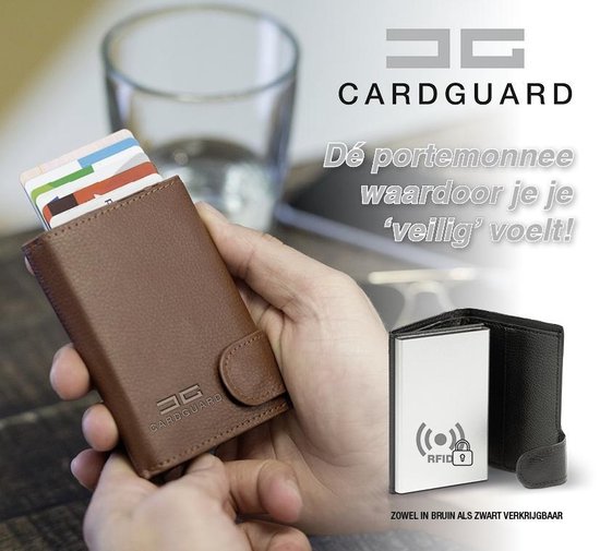 Card Guard Portemonnee - Kaarthouder - Anti-diefstal - Bruin | bol.com
