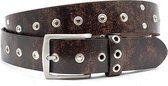 Thimbly Belts Bruine jeansriem met ringen - heren en dames riem - 4 cm breed - Bruin - Echt Leer - Taille: 105cm - Totale lengte riem: 120cm