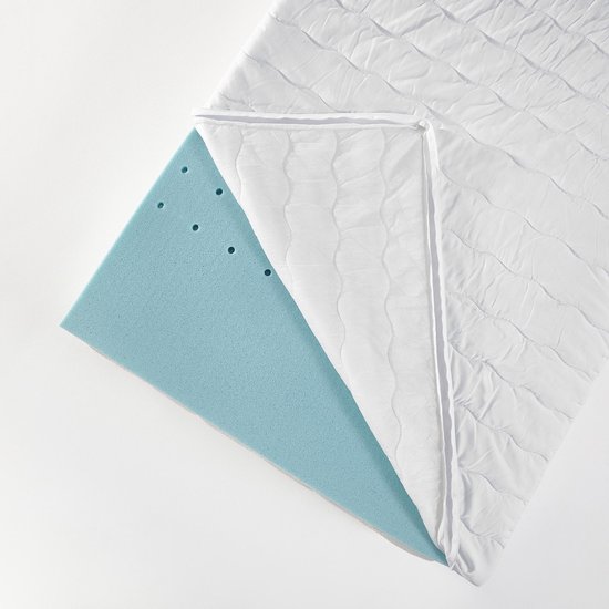 7dreams® topdekmatras met visco-elastische koudschuimvulling - 90 x 200 x 4,5 cm - matrashoes, matrasbeschermer orthopedisch met memory foam effect