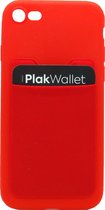 Opplakbare pasjeshouder telefoon - Rood - Voor elk smartphone(hoesje) - tot 7 pasjes - PlakWallet
