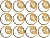 stickers Sinterklaas goud beschrijfbare naamstickers cadeaustickers cadeau inpakken 5 cm 12 stuks