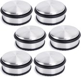 Oxid7® deurstopper roestvrij staal hoog 10x4,5 cm (BxH) – 1,2 kg – massieve deurdemper voor zware deuren – slipvast ook op gladde vloeren - set van 6 stuks