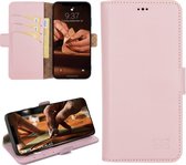 Bouletta - iPhone 12 - Lederen BookCase hoesje - Nude Pink