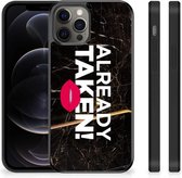 Leuk TPU Back Cover Geschikt voor iPhone 12 Pro Max Telefoon Hoesje met Zwarte rand Already Taken Black