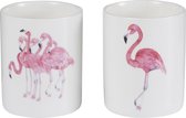 J-Line Geurkaars Flamingo Keramiek Roze Small-40U Assortiment Van 2