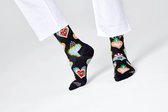 Happy Socks - Scared Heart Sock - Sokken Dames - Zwart - Maat 36-40