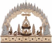 Kerstboog met licht en draaiende pyramide-Kerst-Schwibboog- Kerstdecoratie