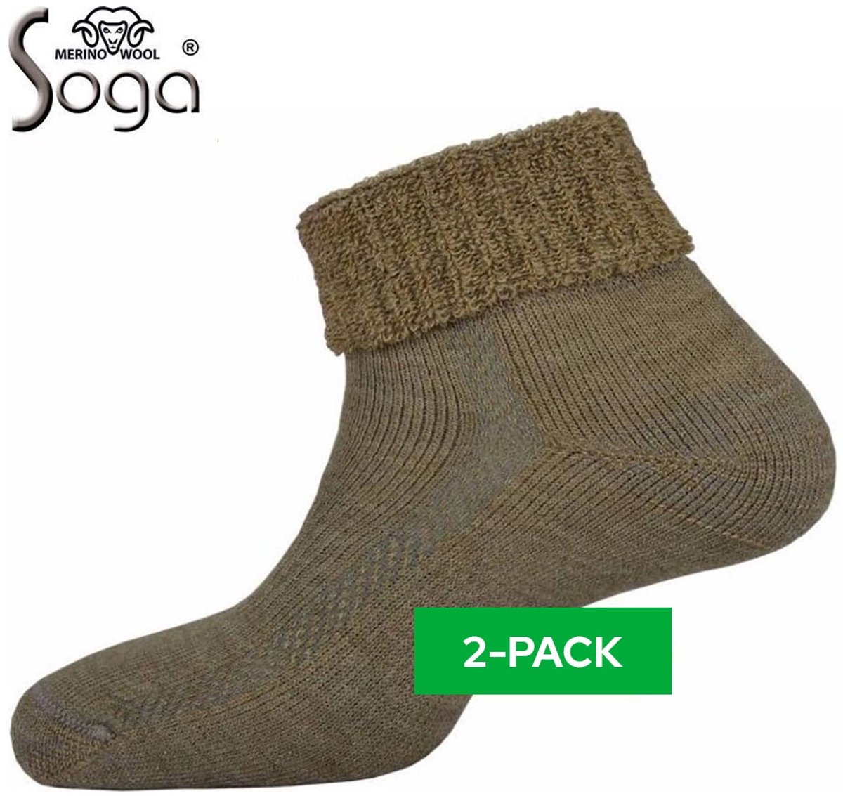 Soga 2-Pack Merino Kniekousen Badstof Gevoerd Heren Dames – 35-38 S9 Beige