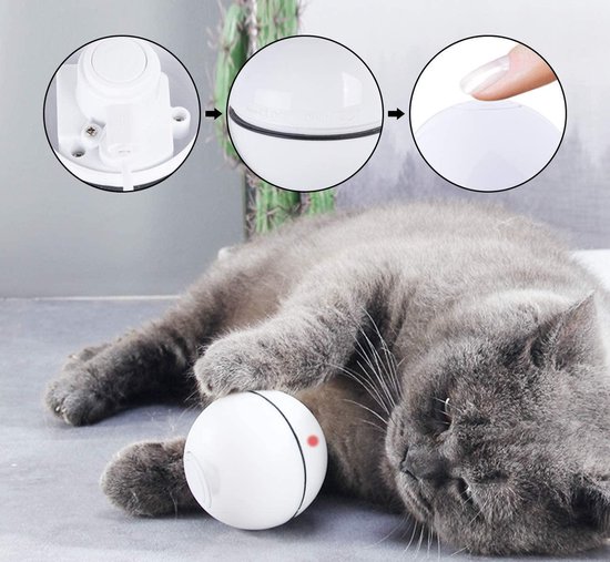 Sprifityy Interactief Kattenbal, Speelgoed, Elektrisch Kattenspeelgoed 360 Graden Bal Automatische Modellering Kattenbal Met Touw Slimme Rollende Usb Oplaadbaar Voor Katten 2836083210
