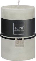 J-Line Cilinderkaars Stompkaars Poedergroen M 48H Set van 12 Stuks