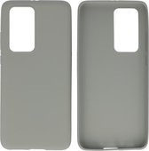 Bestcases Color Telefoonhoesje - Backcover Hoesje - Siliconen Case Back Cover voor Huawei P40 Pro - Grijs