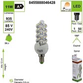 LED  BULB spiraalvormig E14 11W 3000k (Pack van 5) [Energieklasse A+]