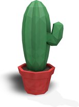 3D Papercraft-Kit Cactus - donker groen / rood | doe het zelf pakket