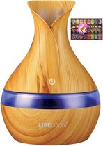 LifeLoom® Aroma Diffuser Met Aromatherapie 300ml - Met 16 Flesjes Essentials Oils - 7 Kleuren Ledverlichting — Luchtbevochtiger – Verdamper – Aromatherapie - Geurverspreider - Humi