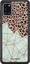 Samsung A31 hoesje - Luipaard marmer mint | Samsung Galaxy A31 case | Hardcase backcover zwart