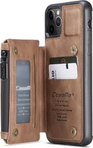 Leren hardcase met portemonnee iPhone 11 Pro Max - Bruin