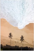 Poster – Strand met Palmbomen - 40x60cm Foto op Posterpapier