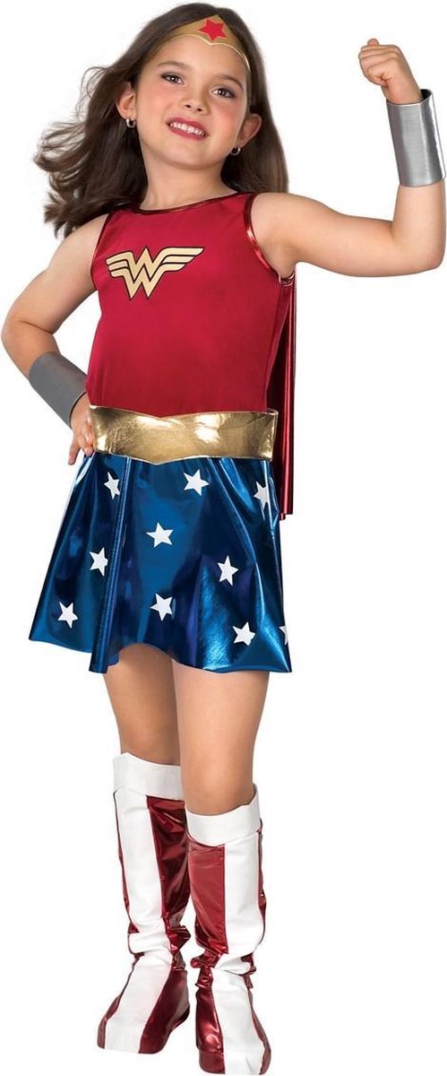 RUBIES UK - Wonder Woman superheld outfit voor meisjes - 122/128 (7-8 jaar) - Kinderkostuums