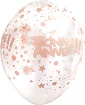 HOBI - 6 doorzichtige roségouden bonne année ballonnen - Decoratie > Ballonnen