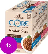 Wellness Core Tender Cuts Tuna Selection - Kattenvoer - 4 x Tonijn 6x85 g