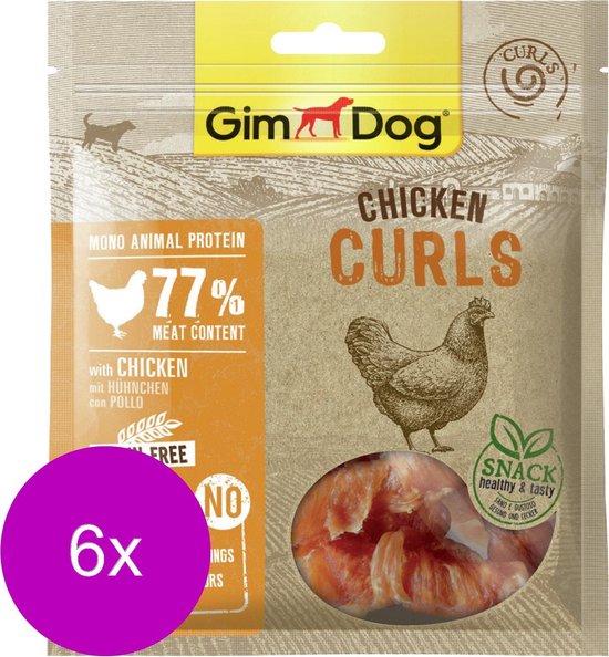 Geniet Transplanteren Van God Gimdog Chicken Curls - Hondensnacks - 6 x Kip 55 g | bol.com