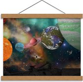 Schoolplaat – Heelal met Planeten  - 40x30cm Foto op Textielposter (Wanddecoratie op Schoolplaat)