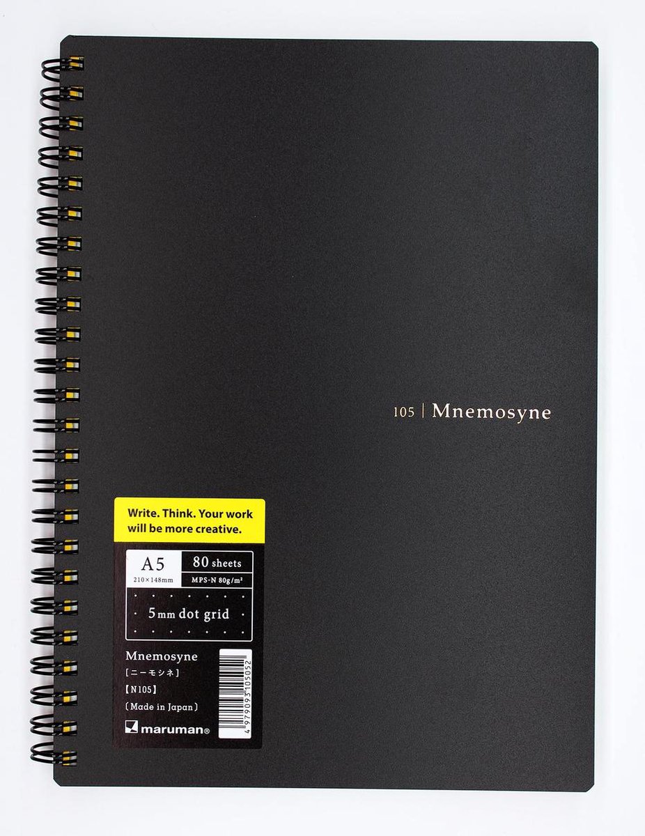 Maruman N105 Mnemosyne Dotted BuJo / Notebook Formaat A5 - 160 Pagina's + 1 Muji 0.38mm Pen
