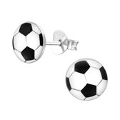 Joy|S - Zilveren voetbal oorbellen - 7 mm