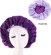 Slaapmuts – Hair Bonnet – Paars - Haar bonnet van Satijn – Satin bonnet – Satijnen slaapmuts – Nachtmuts voor krullen – Slaapmuts voor krullen – Haarverzorging