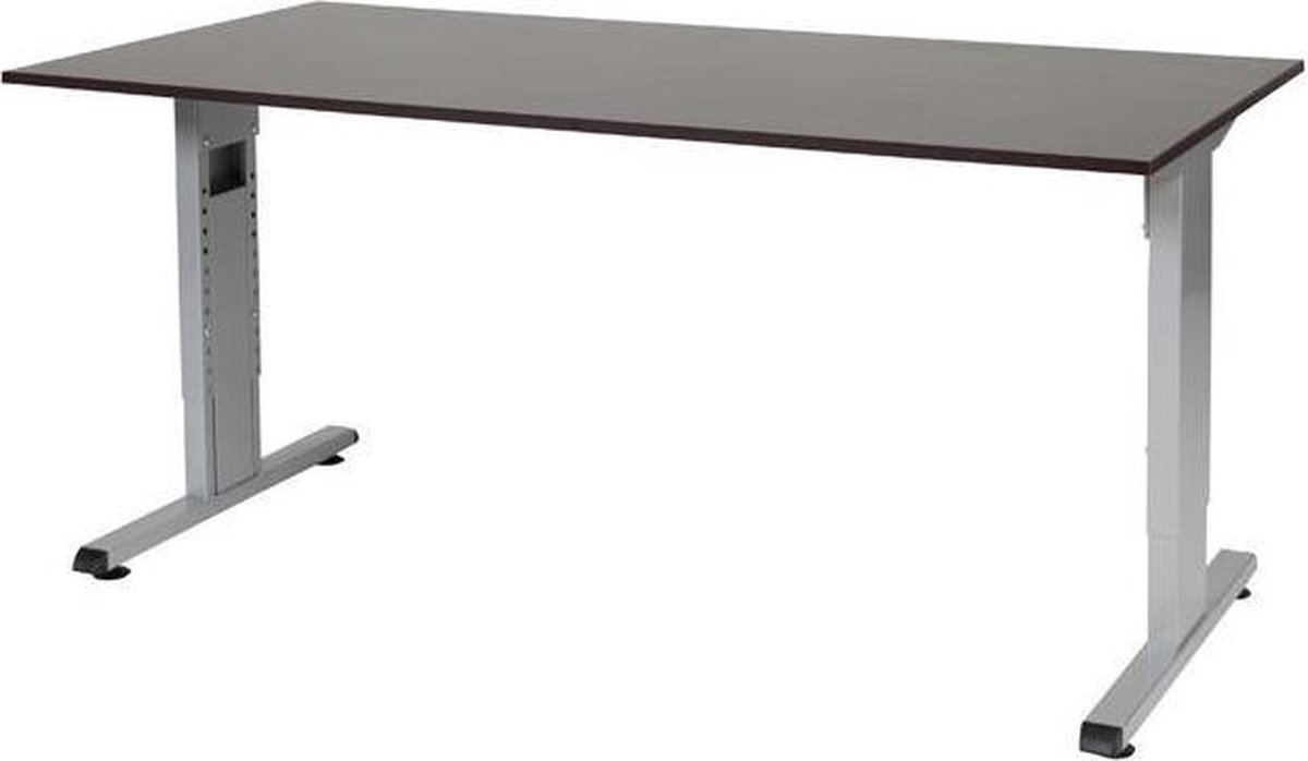 RoomForTheNew Bureau Schiphol Normal-Bureau - Bureautafel - Gaming bureau - Game bureau - Computertafel - Desk - Bureau wit - Verstelbaar bureau - Gaming Desk - Bureau tafel - Bureau verstelbaar--Logan eiken blad-Aluminium  onderstel- 160x80