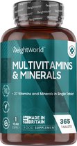 WeightWorld Multivitaminen en Mineralen - Met 27 vitamines en mineralen - 365 tabletten voor 1 jaar voorraad
