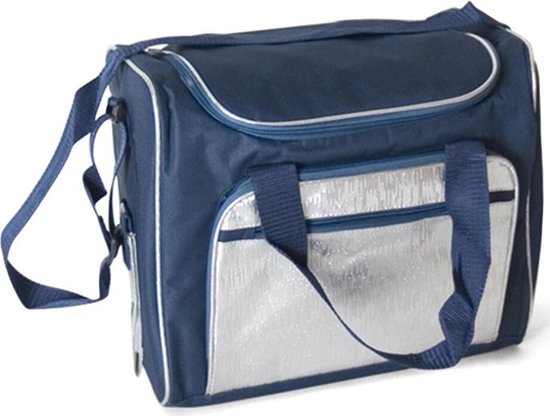 Grote koeltas schoudertas blauw/zilver 36 x 22 x 30 cm 21 liter - Koeltassen van Benson — afbeelding 4